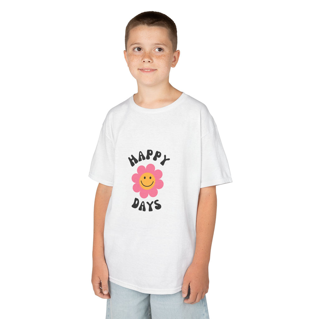 Kids T-Shirt — "Happy Days" Smiley Flower Tee