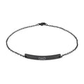 Engraved Curved Bar Anklet — Personalized "DAD" Stainless Steel Chain