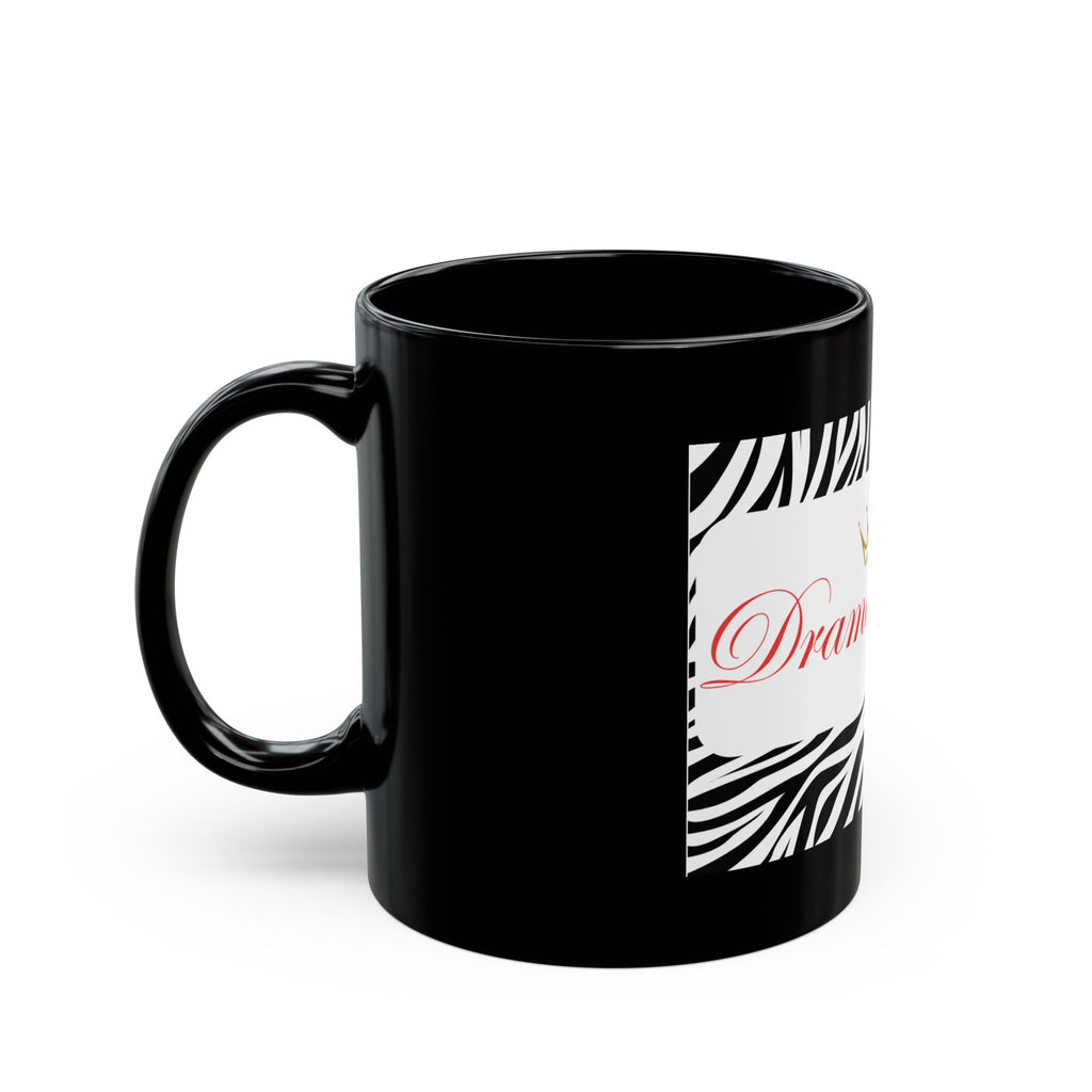 Drama Queen Zebra Print Black Mug 'Drama Queen' Crown Coffee Cup (11oz & 15oz)