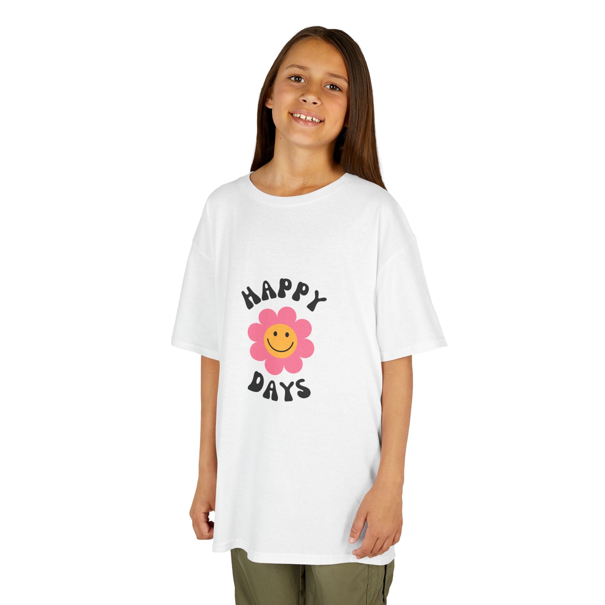 Kids T-Shirt — "Happy Days" Smiley Flower Tee