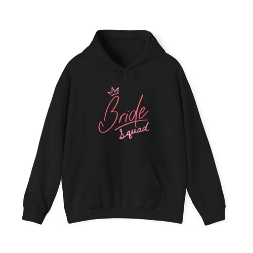Bride Squad Hoodie - Pink Script Bachelorette Party Pullover