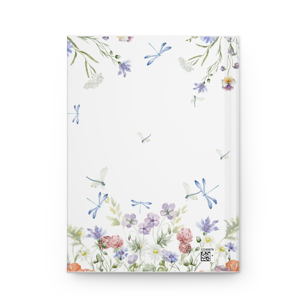 Let It Bloom Hardcover Journal  Floral Dragonfly Notebook for Women, Gardening & Self-Reflection