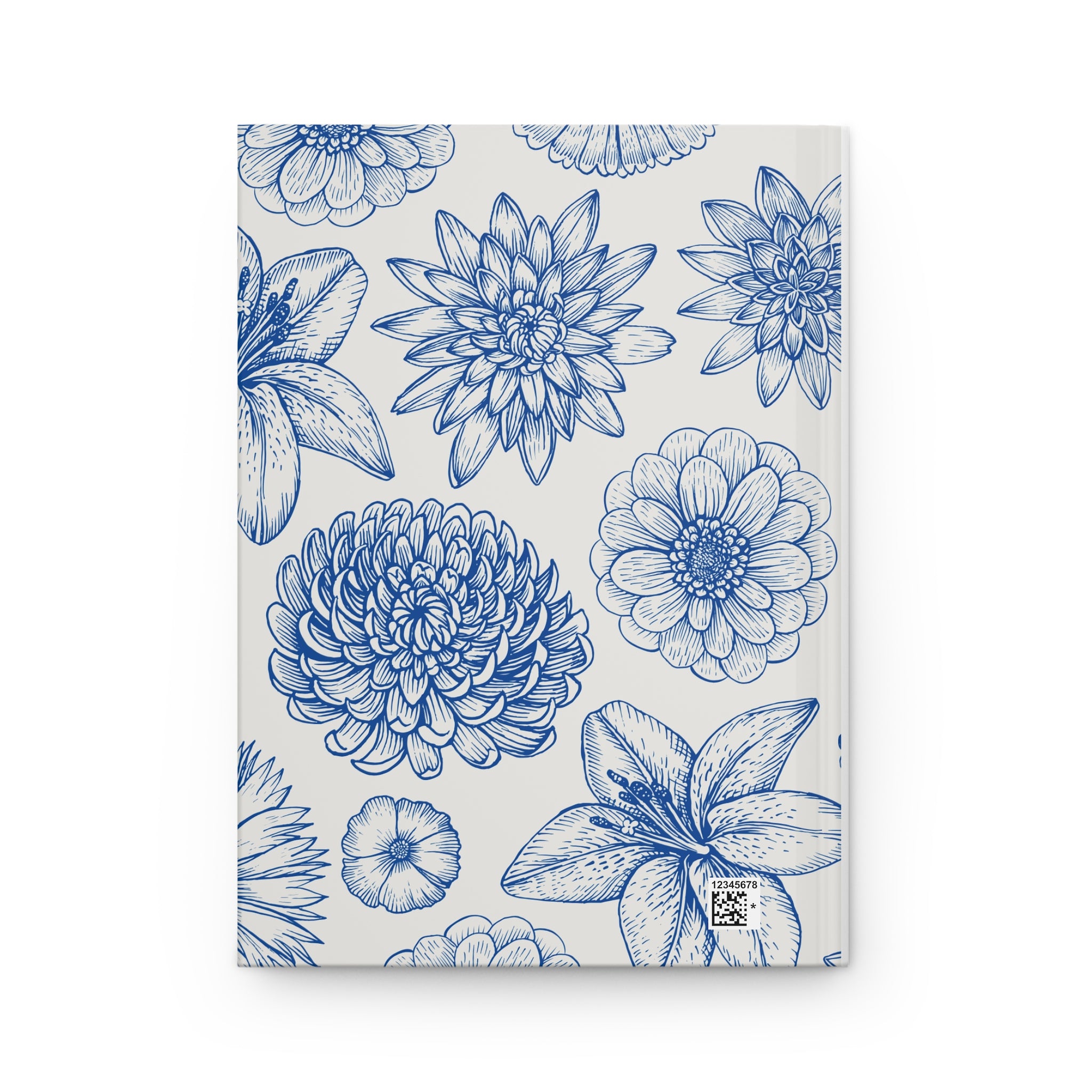 Serenity Floral Hardcover Journal Blue Botanical Notebook