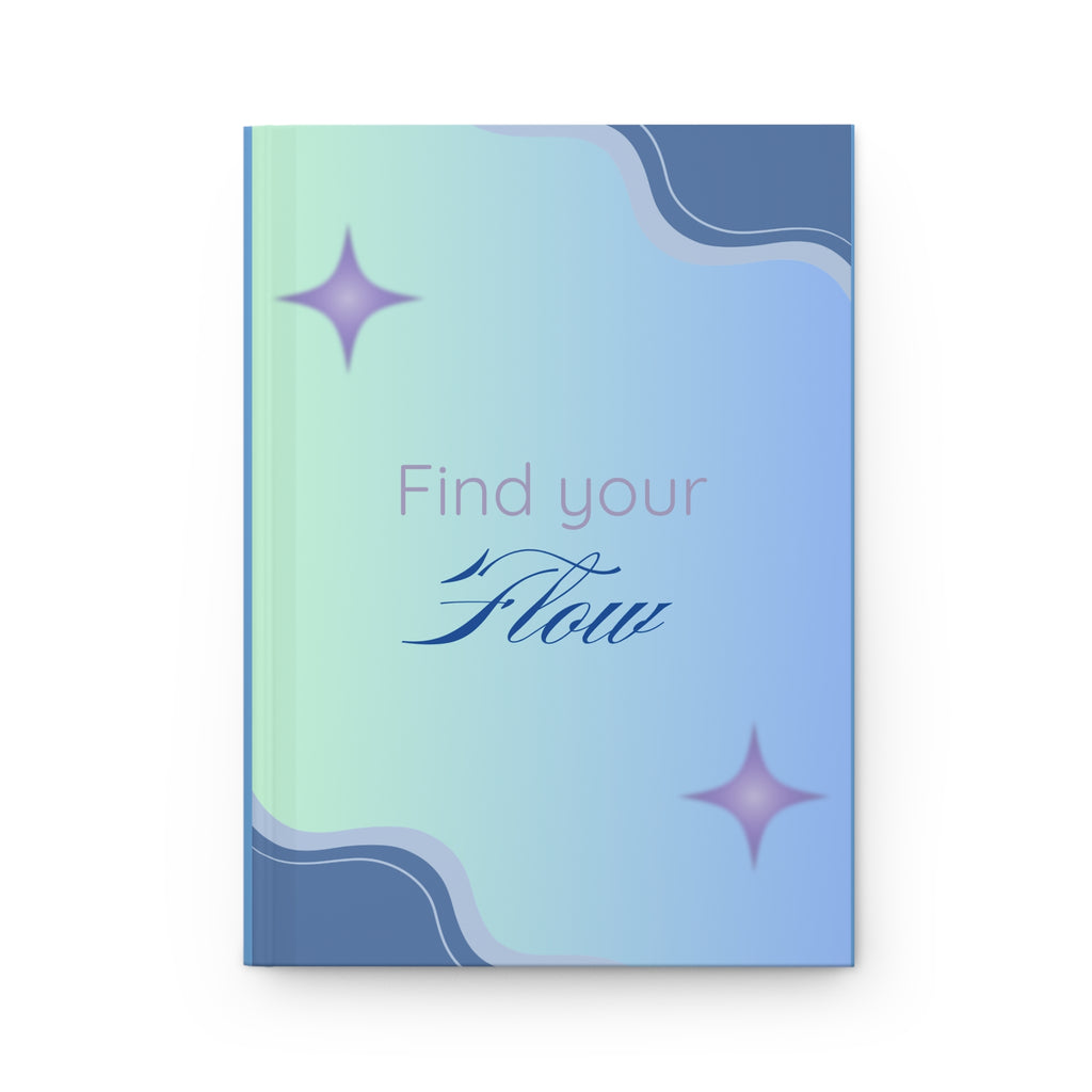 Find Your Flow Hardcover Journal Calming Blue Gradient Daily Notebook for Mindfulness & Creativity