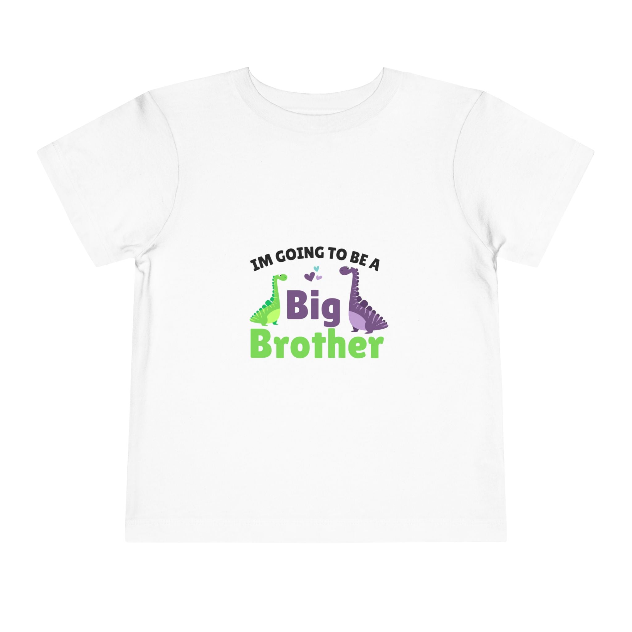 Toddler Tee — "I'm Going to Be a Big Brother" Announcement Shirt with Cute Dinosaurs